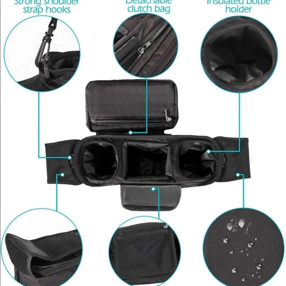 New baby stroller organizer black hanging bag